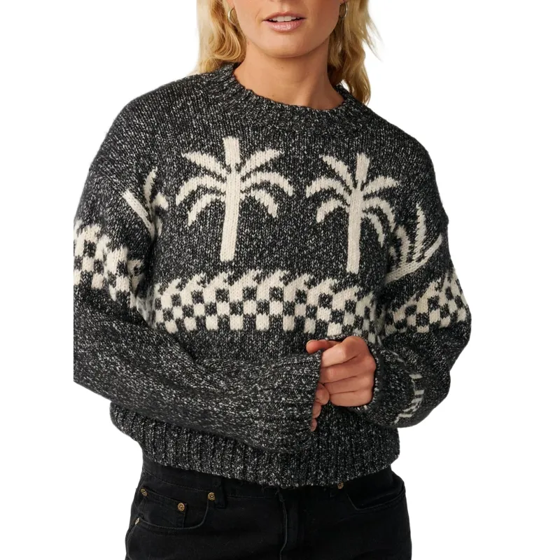 Rip Curl Womens Bossa Nova Neps Crew in Washed Black-4