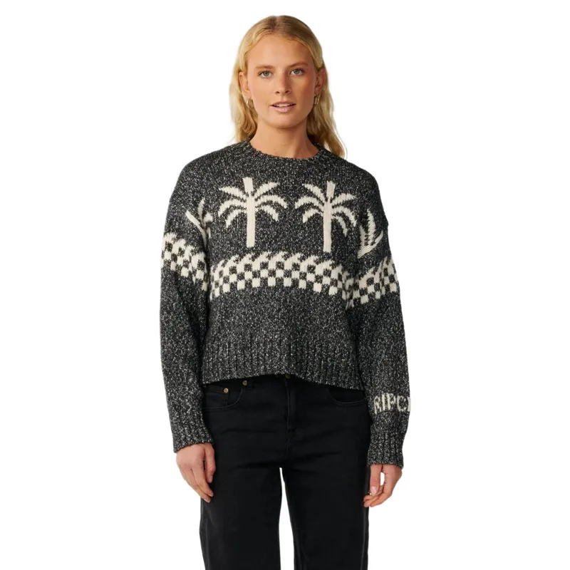 Rip Curl Womens Bossa Nova Neps Crew in Washed Black