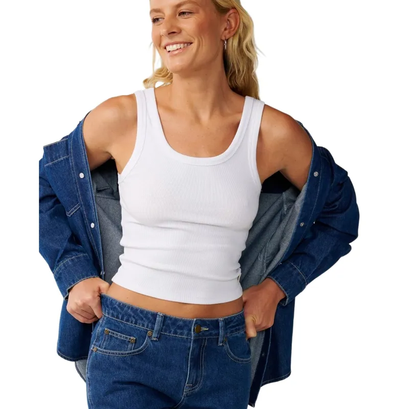 Rip Curl Womens Cruisin Denim Long Sleeve Shirt in Mid Blue-5