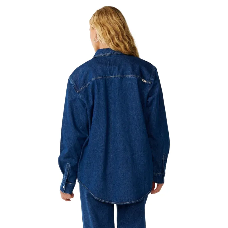 Rip Curl Womens Cruisin Denim Long Sleeve Shirt in Mid Blue-2