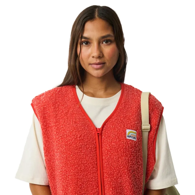 Rip Curl Womens Every Day Polar Vest in Red-2