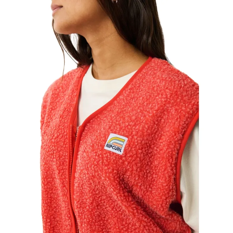 Rip Curl Womens Every Day Polar Vest in Red-1
