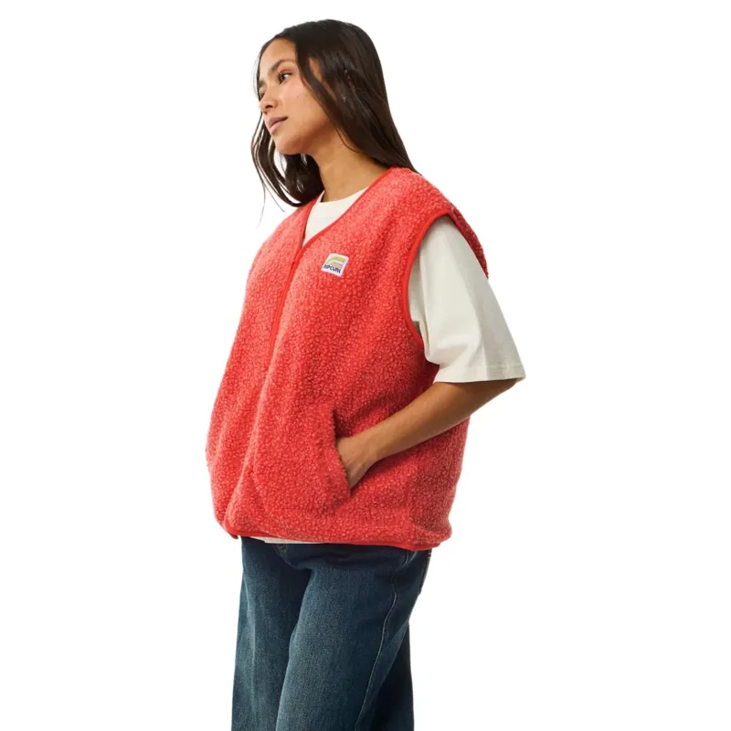 Rip Curl Womens Every Day Polar Vest in Red-4
