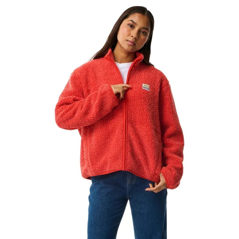 Rip Curl Womens Every Day Zip Through Polar Fleece in Red