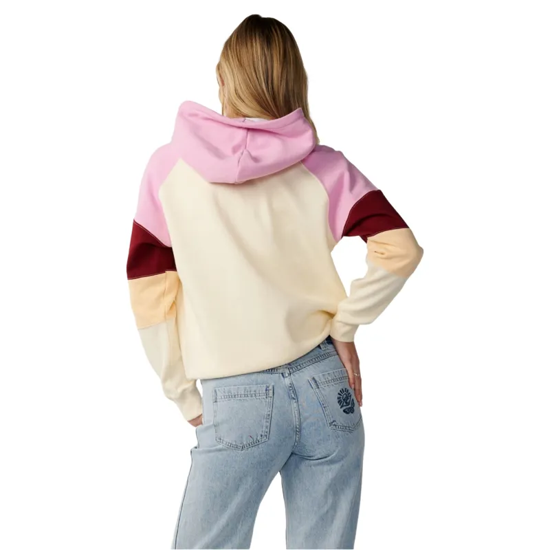 Rip Curl Womens Party Wave Colour Block Zip Through Fleece in Off White-3