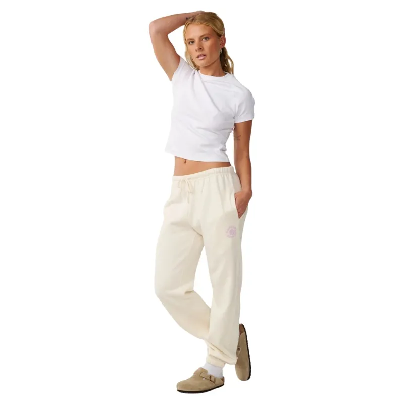 Rip Curl Womens Party Wave Track Pants in Off White-1