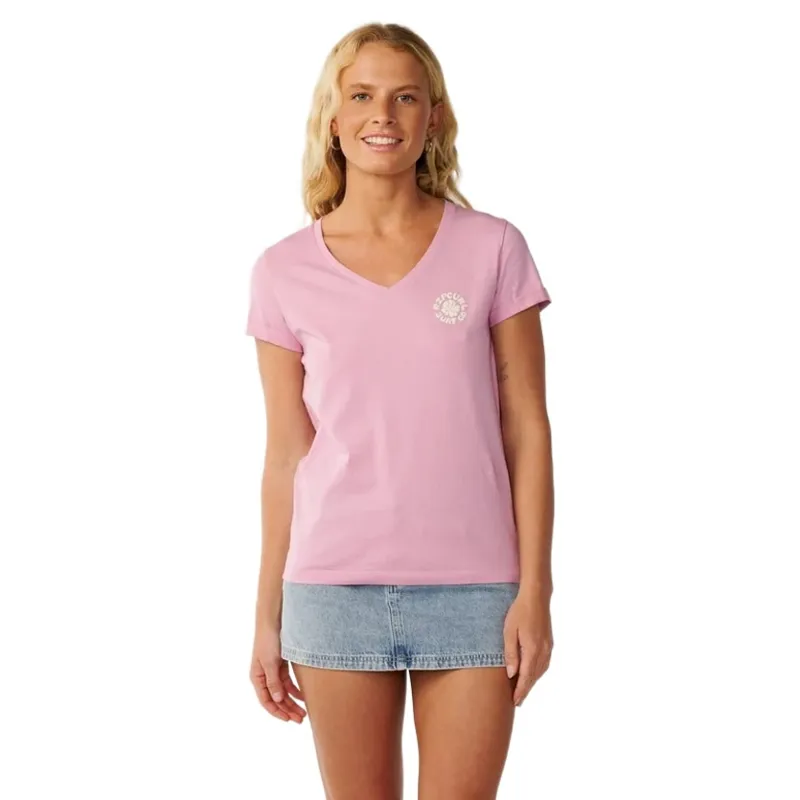 Rip Curl Womens Party Wave V Neck Tee in Lilac