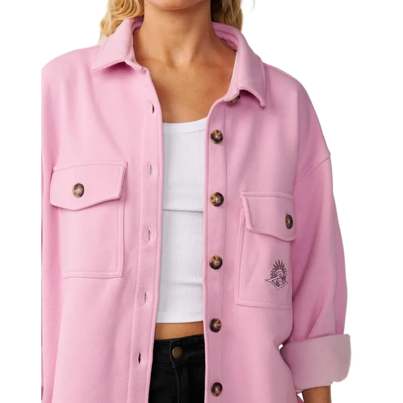 Rip Curl Womens Retro Swell Fleece Overshirt in Lilac-1