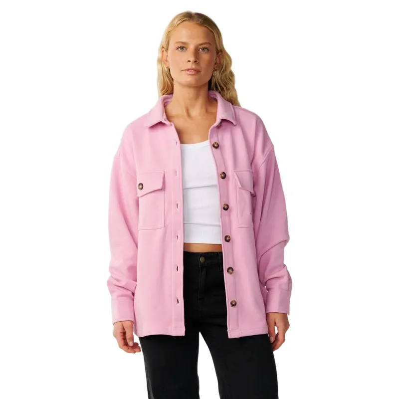 Rip Curl Womens Retro Swell Fleece Overshirt in Lilac