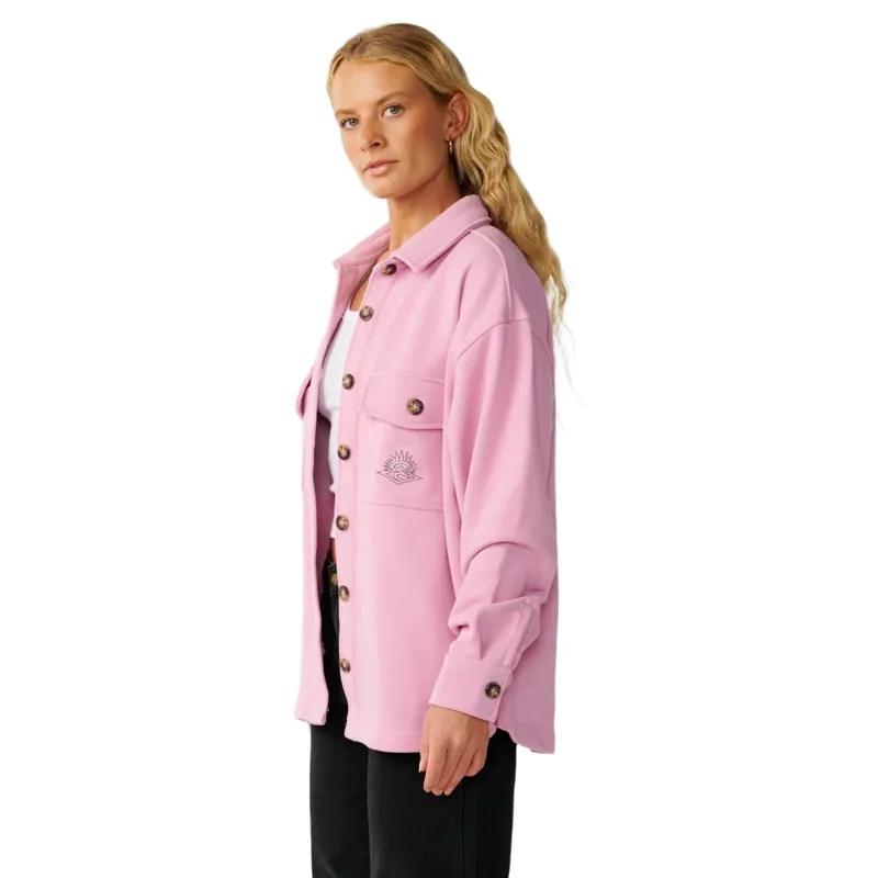 Rip Curl Womens Retro Swell Fleece Overshirt in Lilac-5