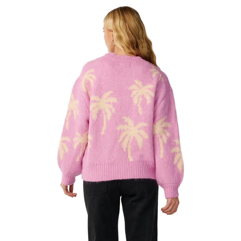 Rip Curl Womens Retro Swell Palm Jacquard Crew in Lilac-2