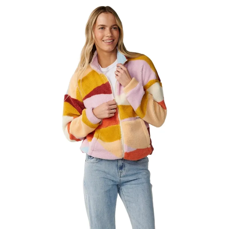 Rip Curl Womens Retro Swell Standard Zip Through Polar Fleece in Multi