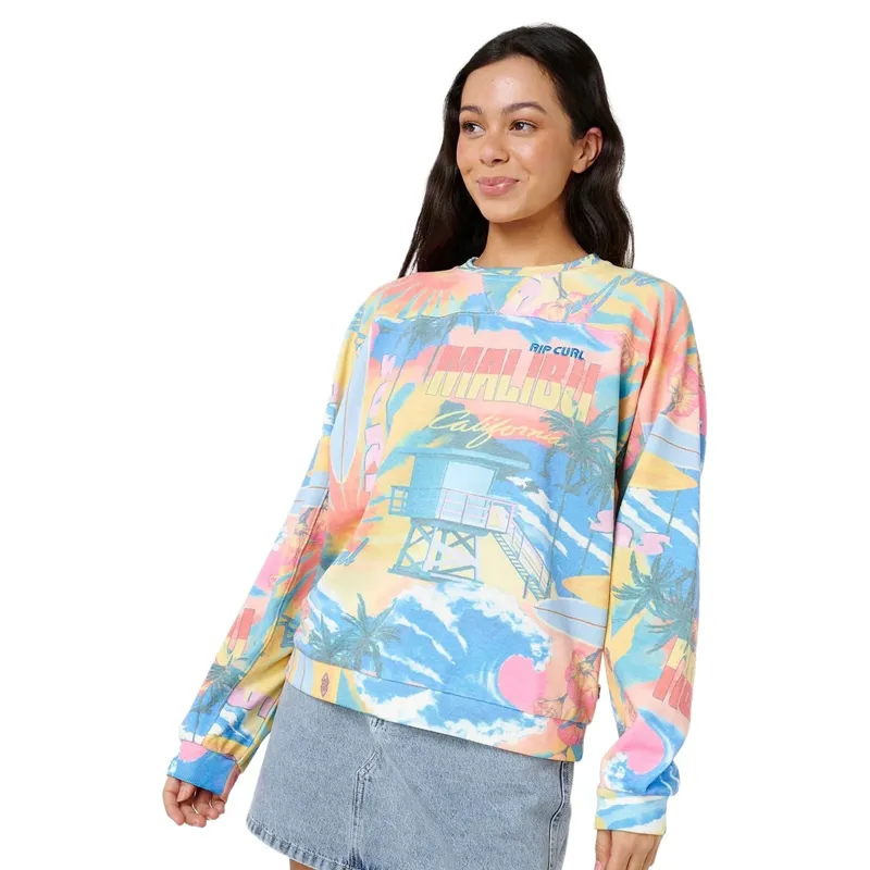 Rip Curl Womens Surf Side Relaxed Crew in Multico-1