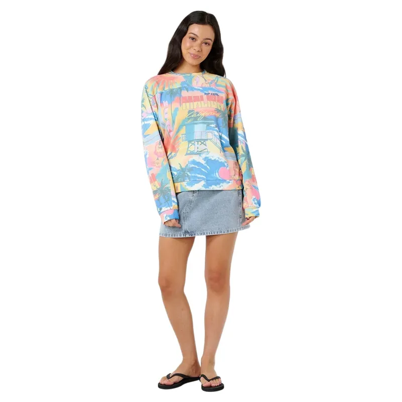 Rip Curl Womens Surf Side Relaxed Crew in Multico-3