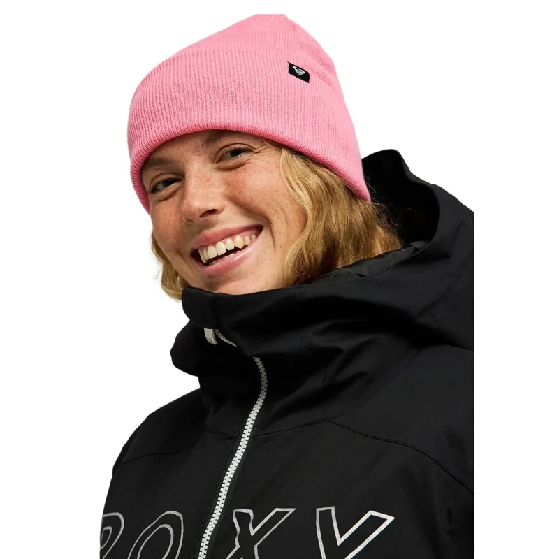 Roxy Womens Tropical Snow Beanie in Pink Carnation