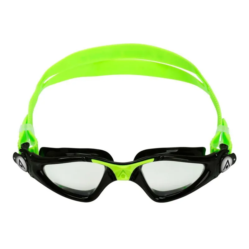 Aqua Sphere Kids Kayenne Clear Lens Swim Goggles in Black / Lime