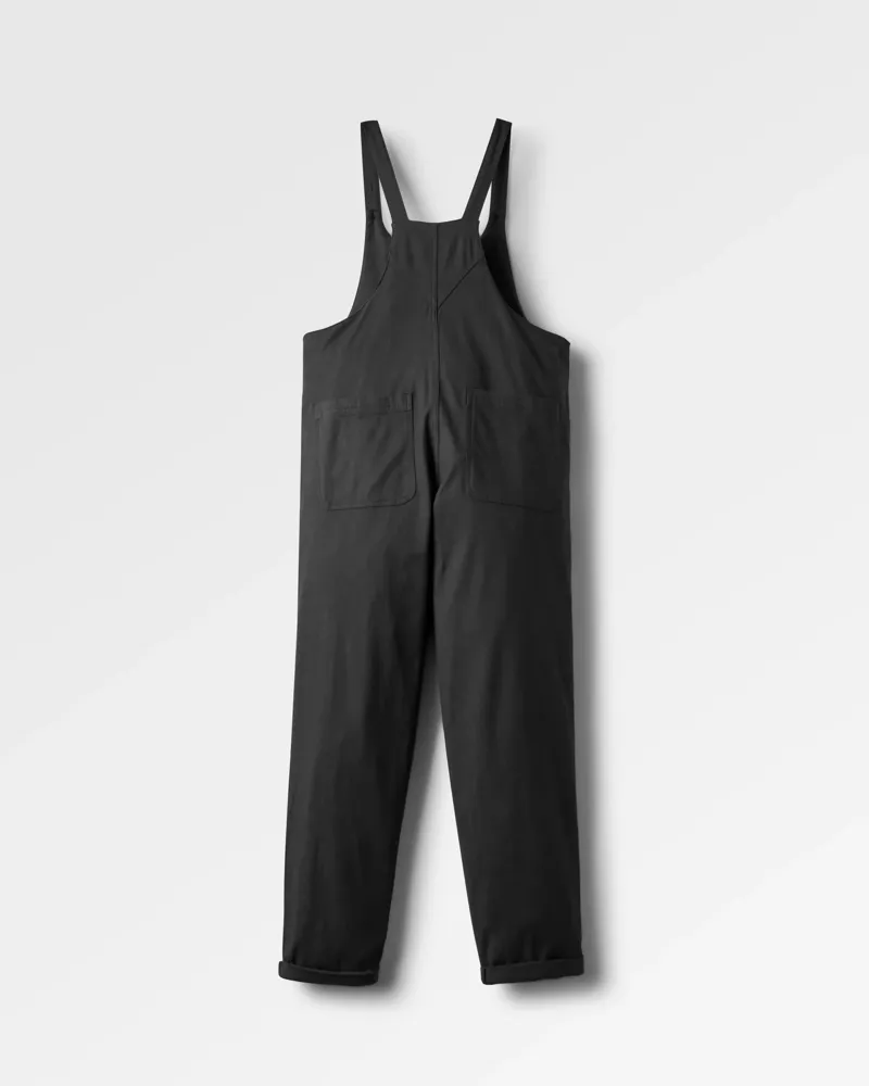Passenger Womens Meadows 2 Organic Cotton Dungarees in Black-1