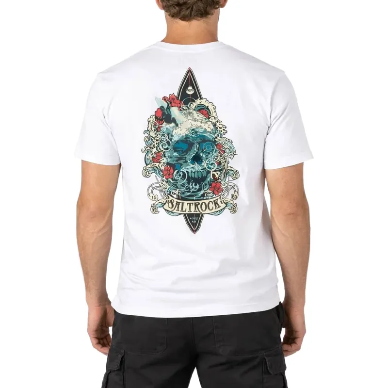 Saltrock Mens Dark Water Colour Tee in White