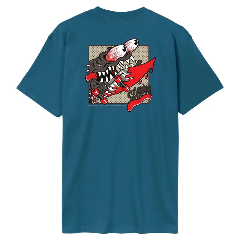 Santa Cruz Mens Meek Slasher Box T-Shirt in Dark Teal-1