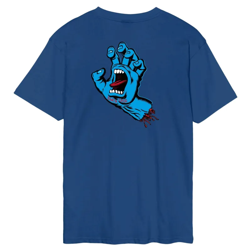 Santa Cruz Mens Screaming Hand Chest T-Shirt in Rich Navy-1