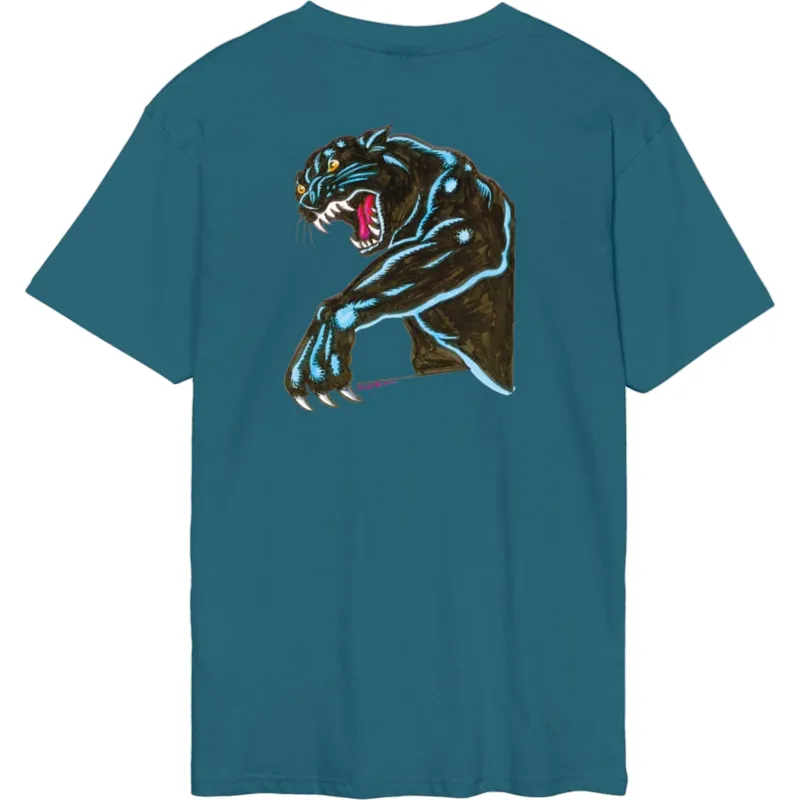 Santa Cruz Natas Sketch Panther Men's T-Shirt in Teal