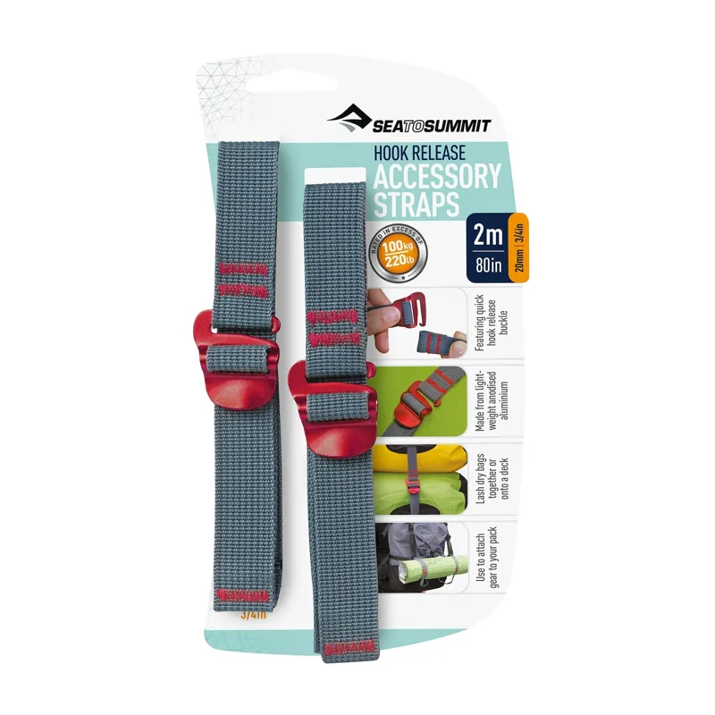 Sea To Summit Hook Release Accessory Strap 20mm x 2.0m in Red-1