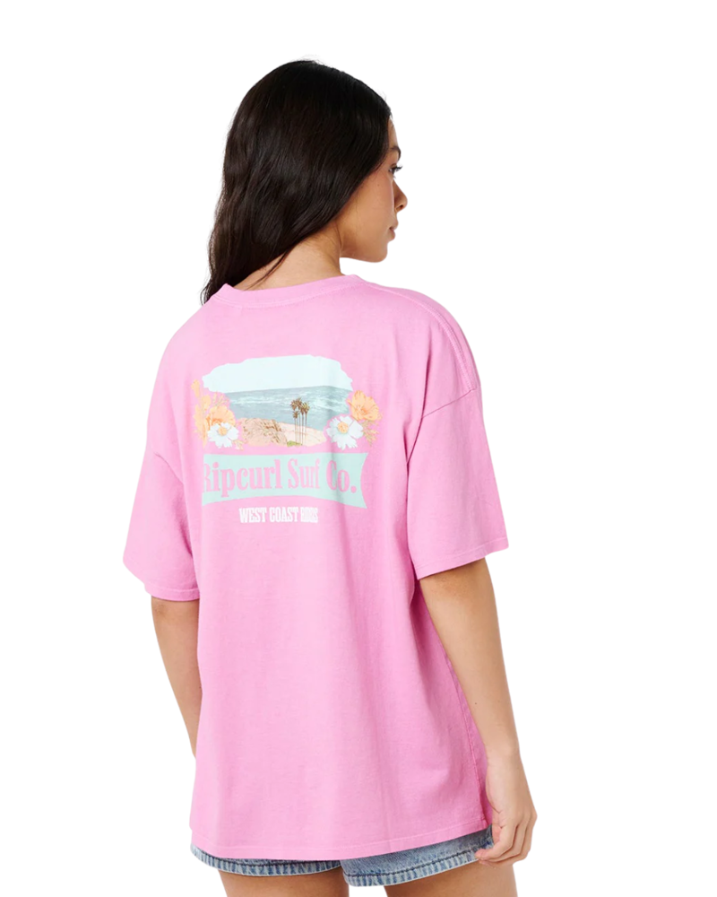 Rip Curl Womens West Coast Heritage Tee in Fuchsia-1