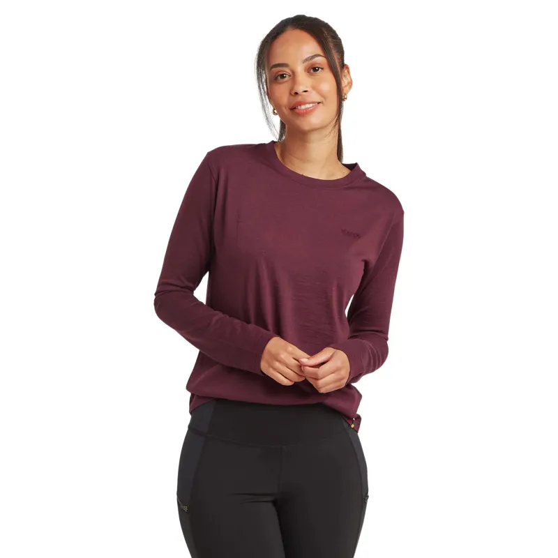 Sherpa Adventure Gear Womens Nanda Merino Long Sleeve T-Shirt in Merlot