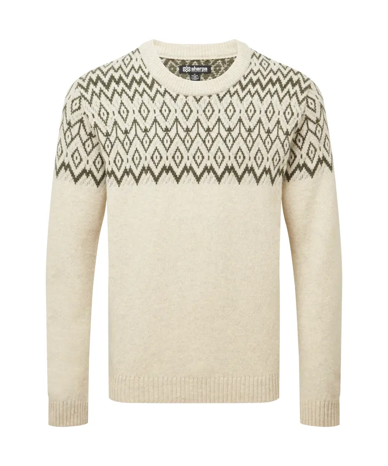 Sherpa Adventure Gear Mens Dipak Crew Neck Sweater in Bardiya Sand-1