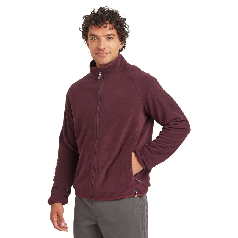Sherpa Mens Rolpa Full Zip Fleece Jacket in Merlot