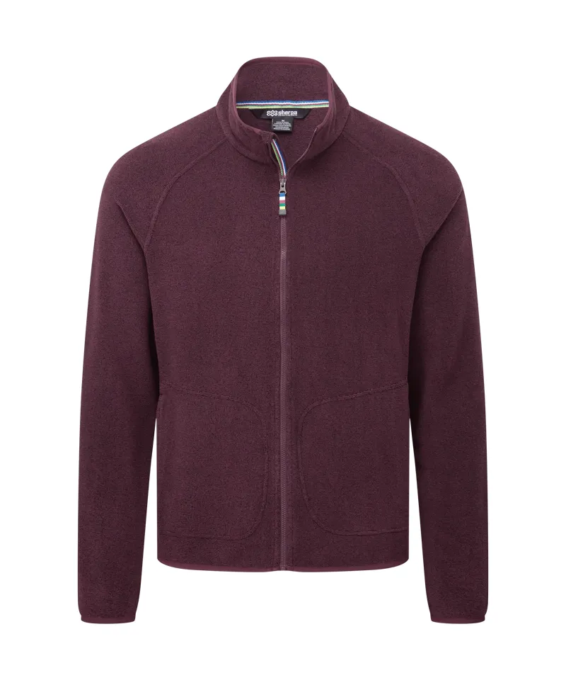 Sherpa Mens Rolpa Full Zip Fleece Jacket in Merlot-1