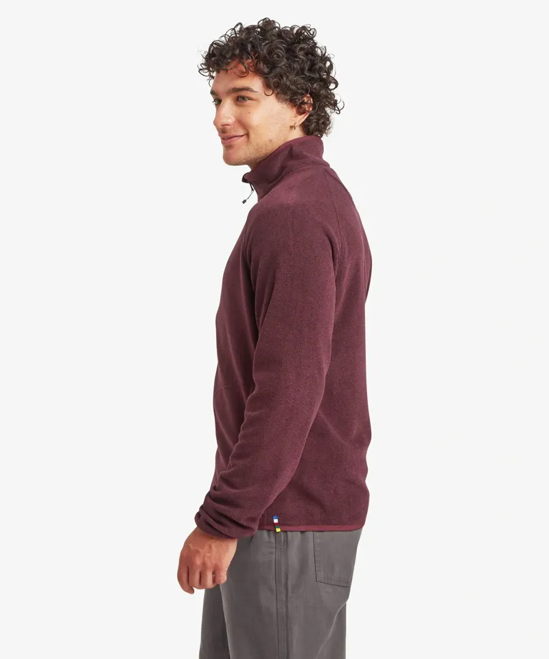 Sherpa Mens Rolpa Full Zip Fleece Jacket in Merlot-3