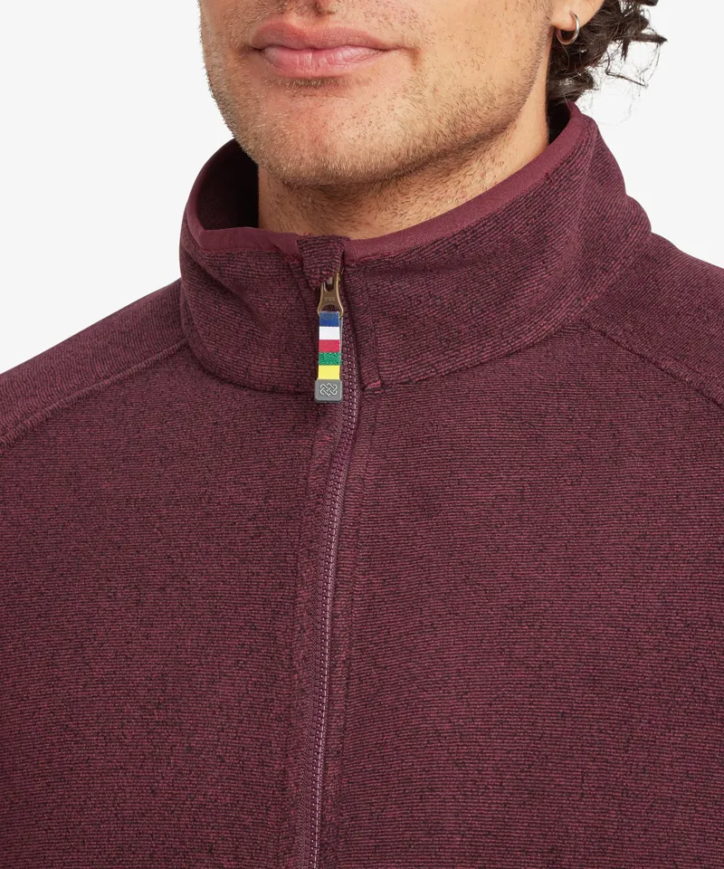 Sherpa Mens Rolpa Full Zip Fleece Jacket in Merlot-5