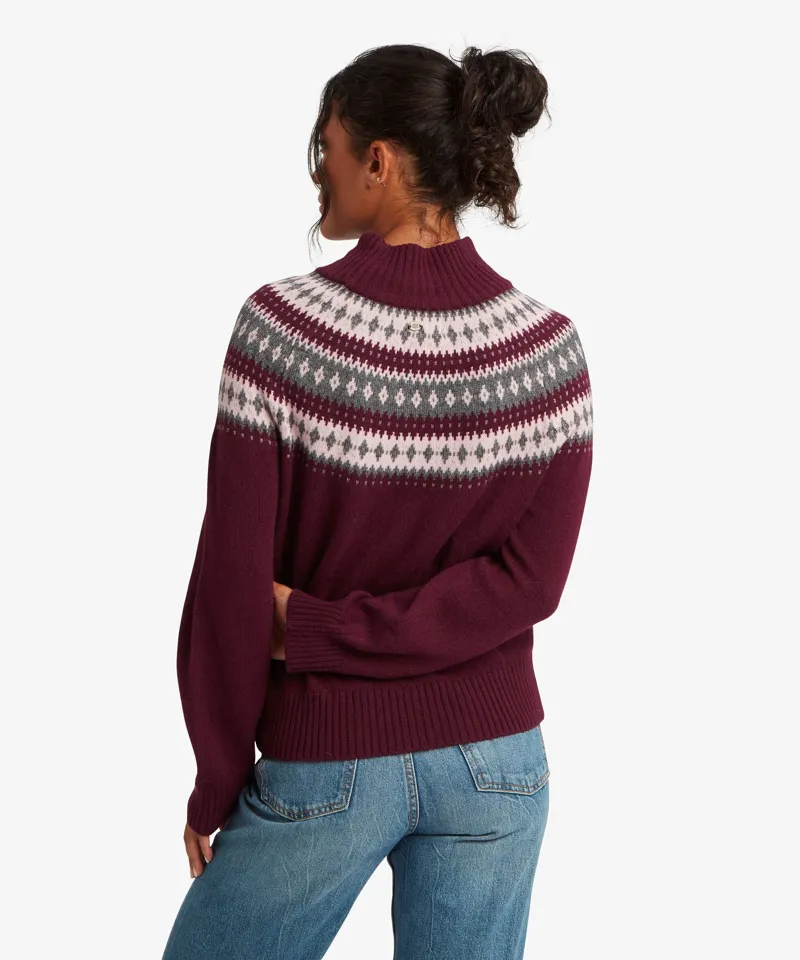Sherpa Womens Indu Eco Mock Neck Sweater in Merlot-4