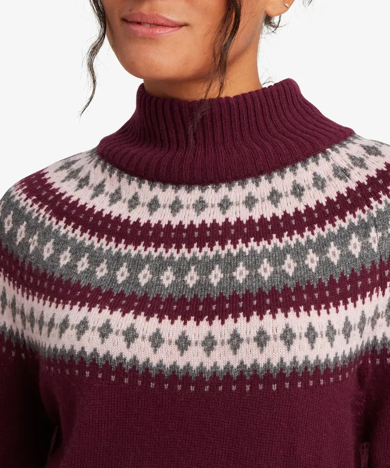 Sherpa Womens Indu Eco Mock Neck Sweater in Merlot-5