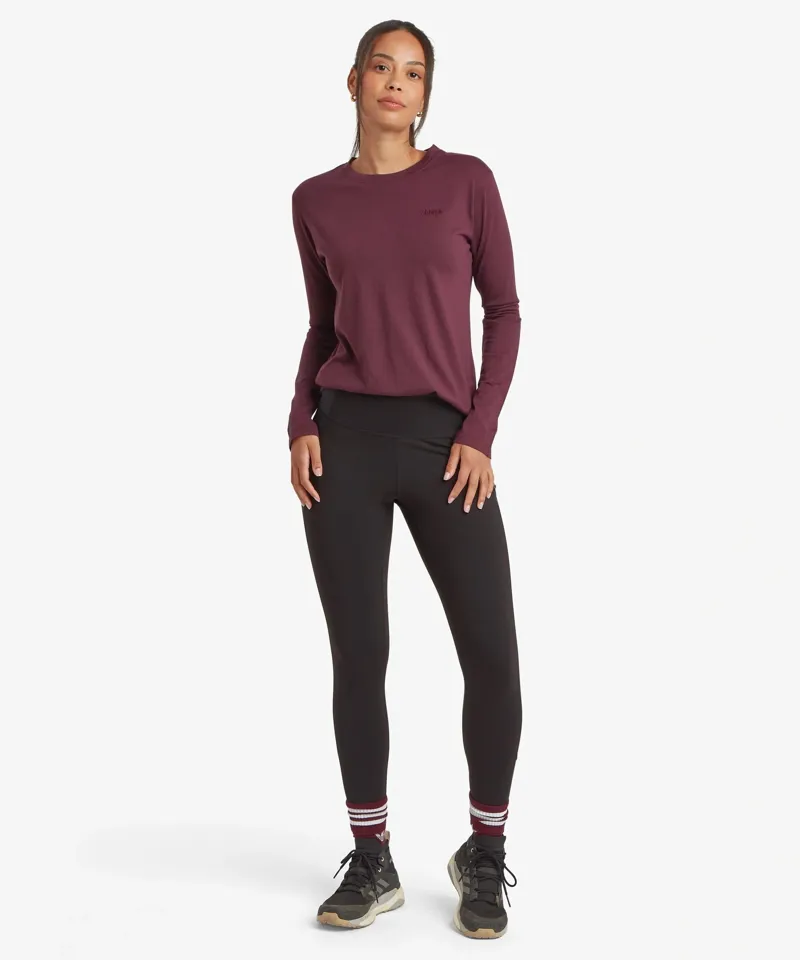 Sherpa Adventure Gear Womens Nanda Merino Long Sleeve T-Shirt in Merlot-2