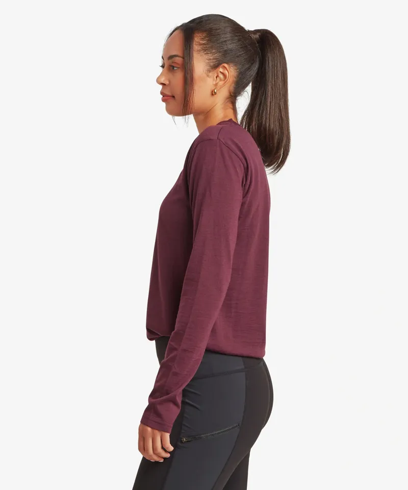 Sherpa Adventure Gear Womens Nanda Merino Long Sleeve T-Shirt in Merlot-3
