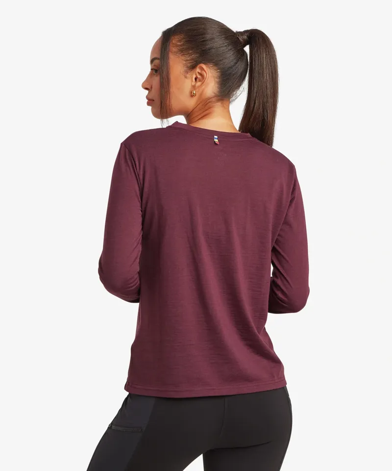 Sherpa Adventure Gear Womens Nanda Merino Long Sleeve T-Shirt in Merlot-4
