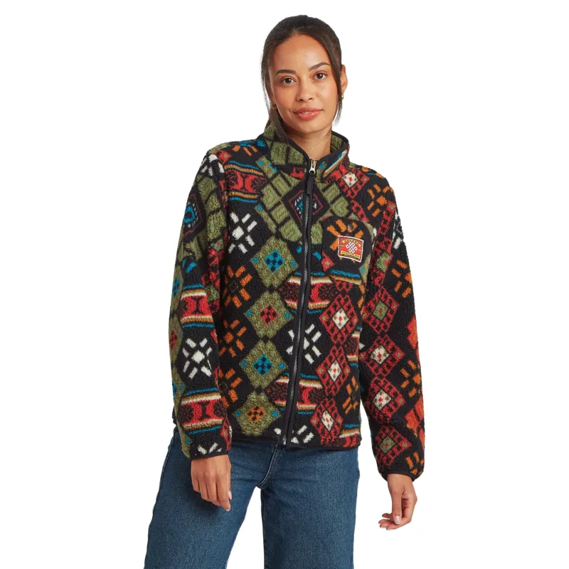 Sherpa Womens Tarcho Printed Full Zip Jacket in Black Bhutan