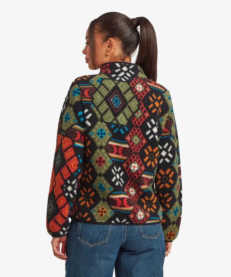 Sherpa Womens Tarcho Printed Full Zip Jacket in Black Bhutan-4
