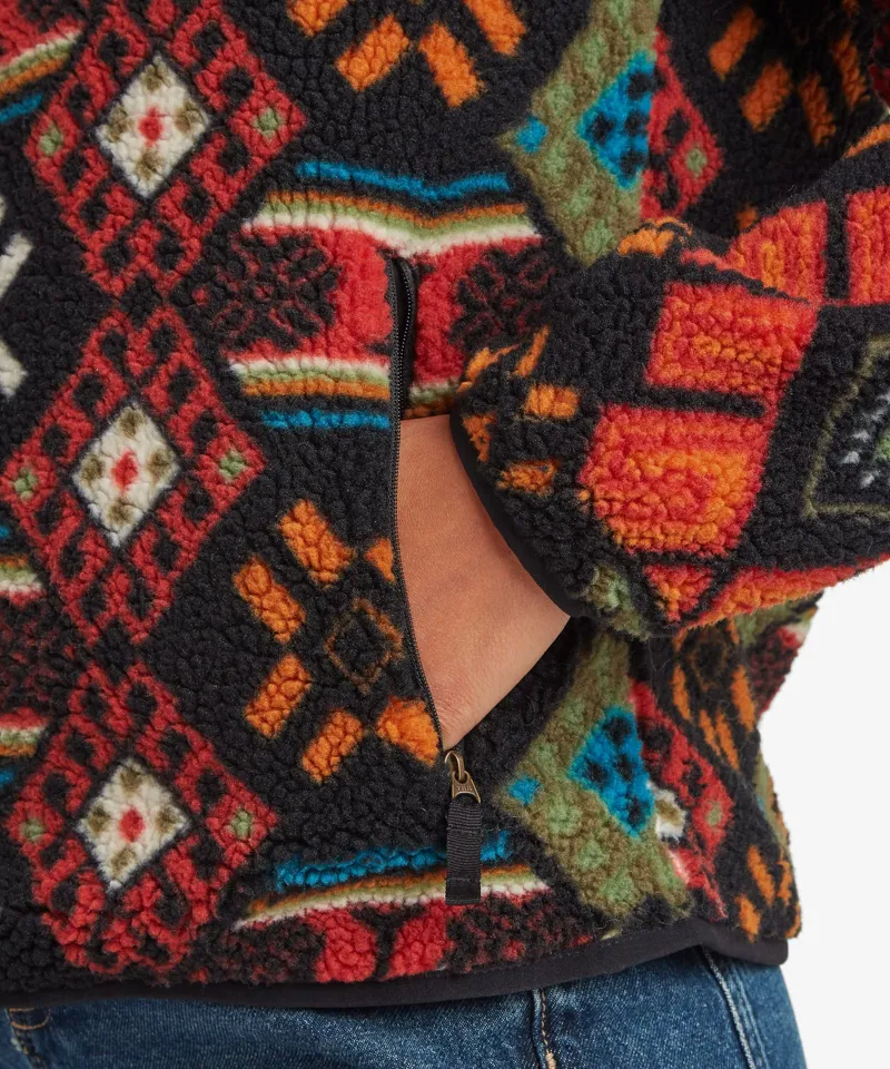 Sherpa Womens Tarcho Printed Full Zip Jacket in Black Bhutan-6