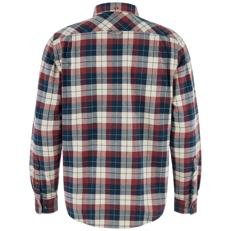 Fjallraven Mens Singi Heavy Flannel Shirt in Dark Navy / Maroon-1