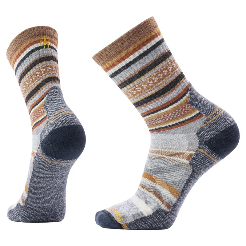 Smartwool Hike Light Cushion Panorama Crew Socks in Light Gray