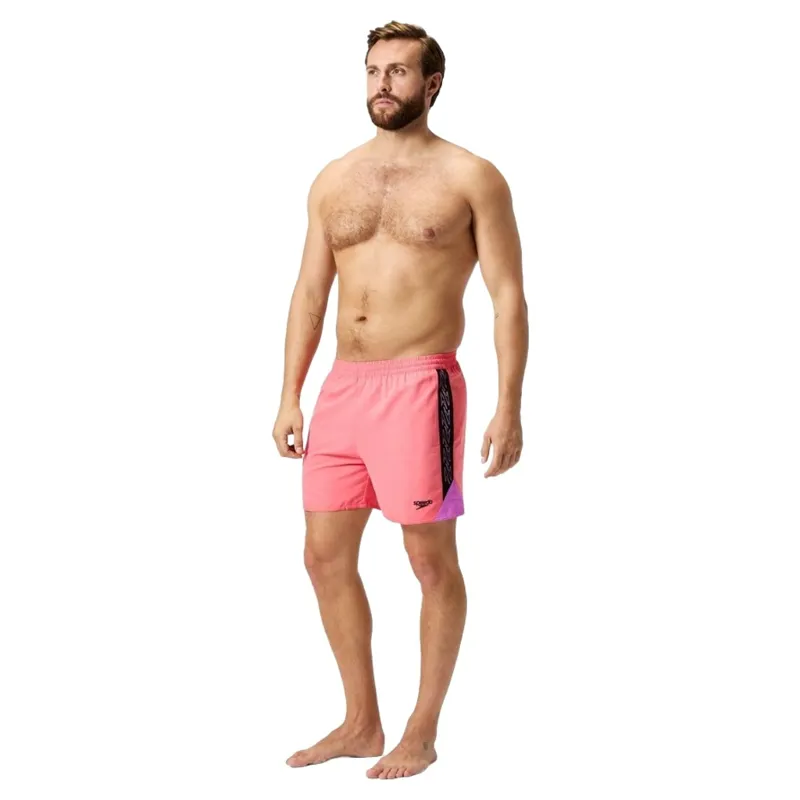 Speedo Mens Hyperboom Splice 16 Inch Watershort in Coral Sands