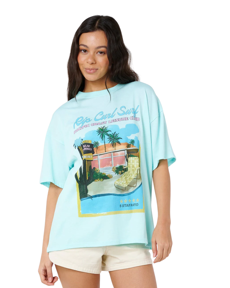 Rip Curl Womens 5 Star Heritage Tee in Light Sea Blue