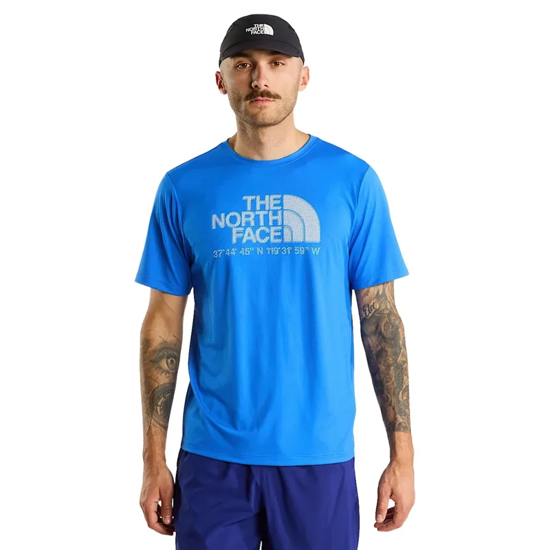 The North Face Mens 24/7 Logo Graphic S/S Tee in Active Blue
