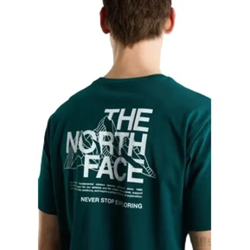 The North Face Mens Mountain Sketch S/S Tee in Pacific Teal-6