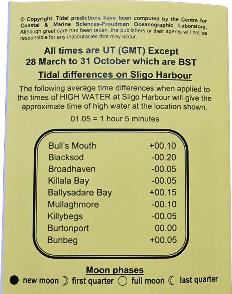 Tide Tables 2027 in Yellow-1