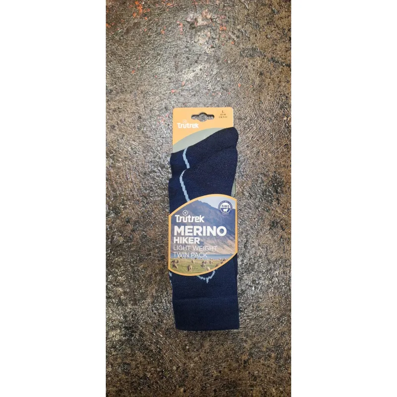 Trutrek Merino Hiker Twin Pack Light Weight in Garda Navy-1