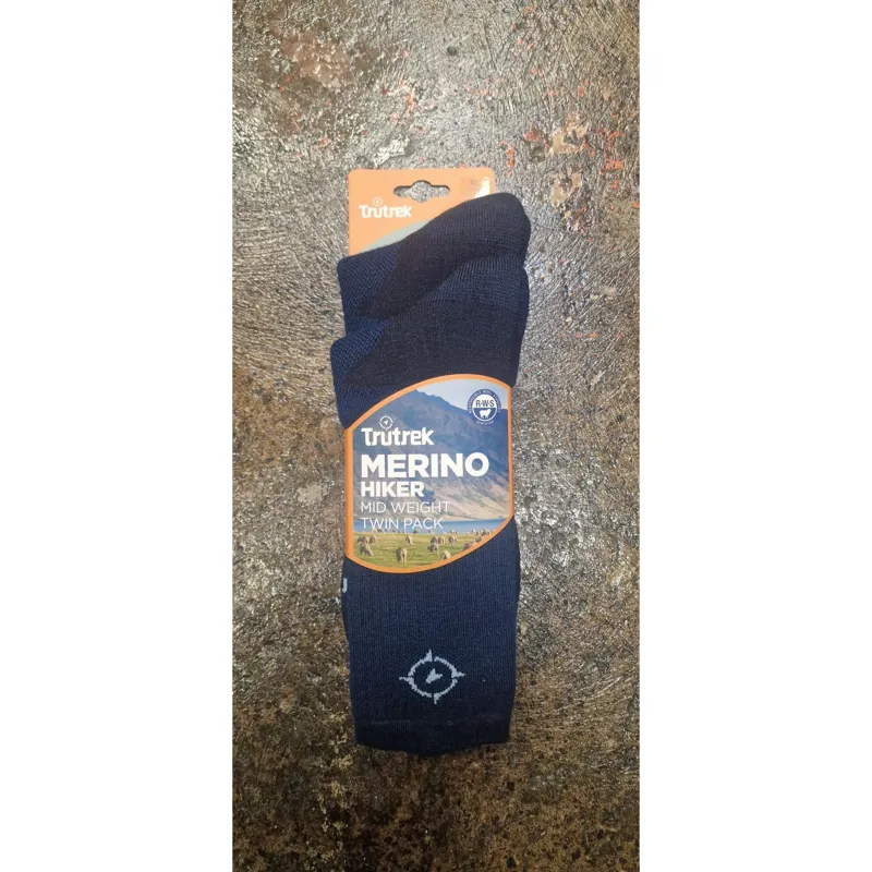 Trutrek Merino Hiker Twin Pack Mid Weight in Garda Navy-1